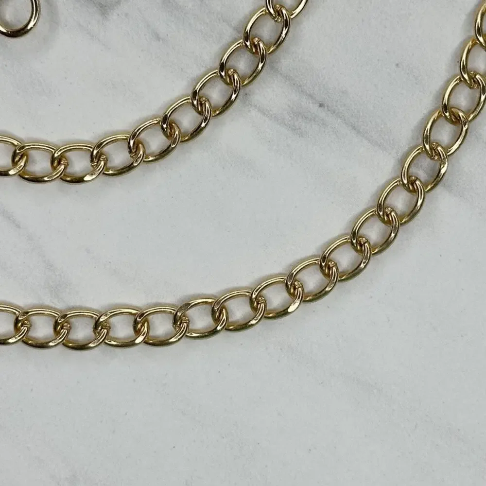Gold Tone Chain Purse Strap 46" Crossbody Bag Replacement ✨ - Picture 6 of 11